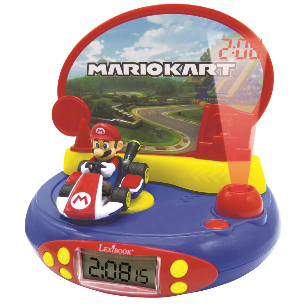 Reloj Despertador Proyector 3D Mario Kart Nintendo
