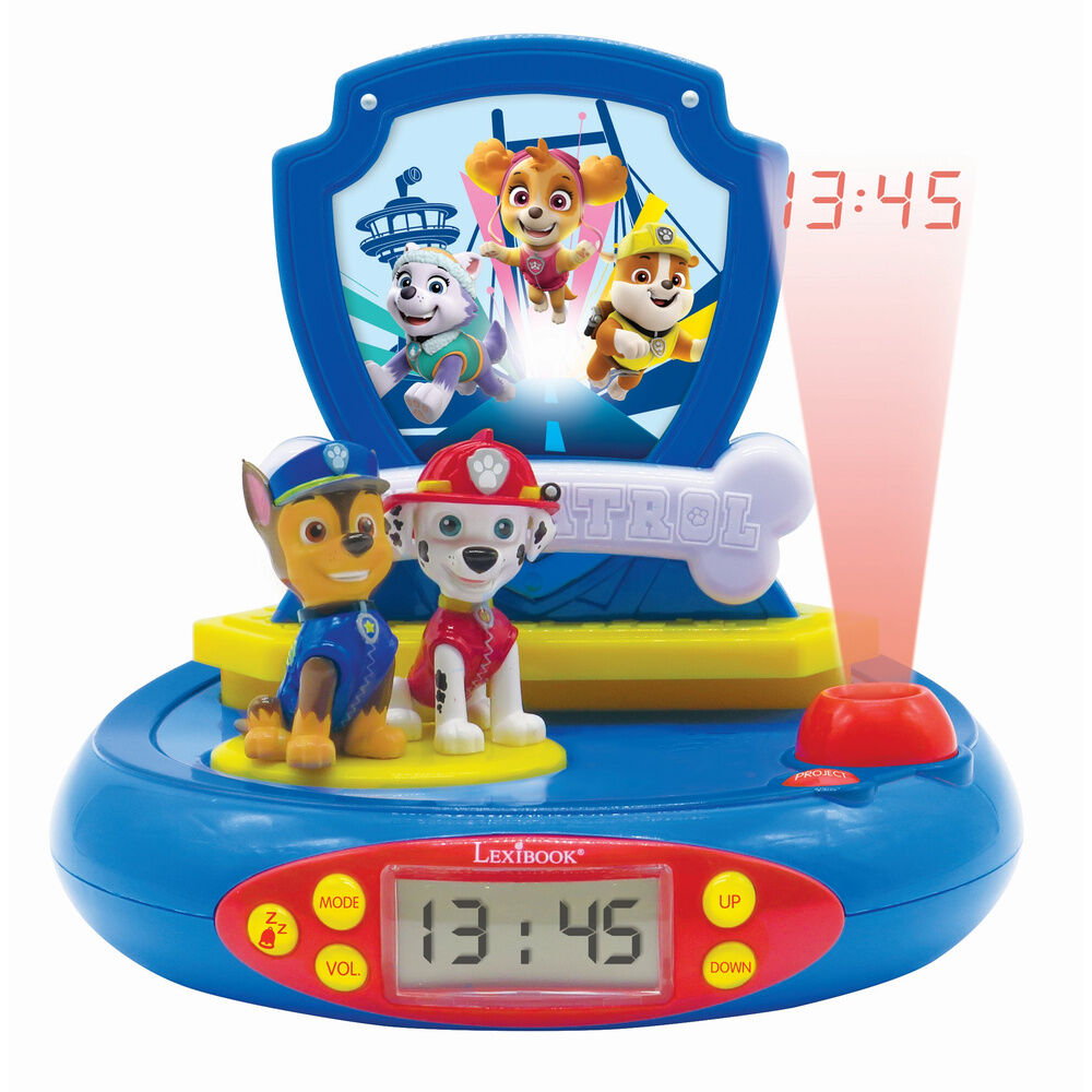 Reloj Despertador Proyector 3D Patrulla Canina Paw Patrol
