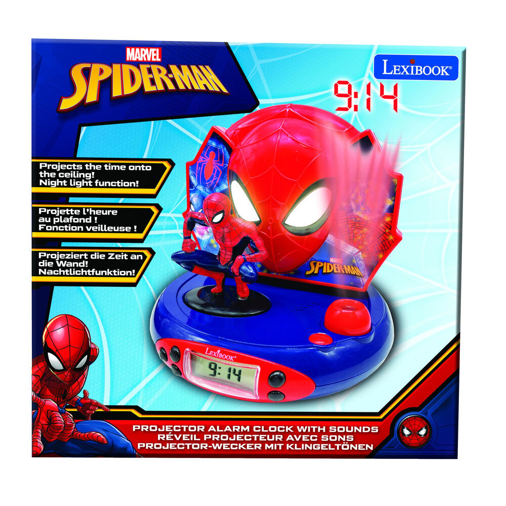 Reloj Despertador Proyector 3D Spiderman Marvel