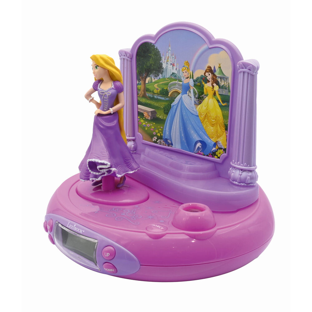 Reloj Despertador Proyector 3D Rapunzel Princesas Disney