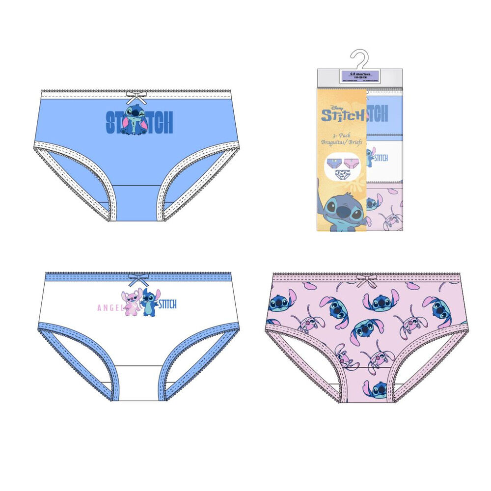 Set 3 braguitas Stitch