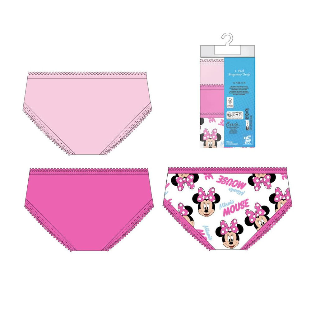 Set 3 braguitas Minnie Disney