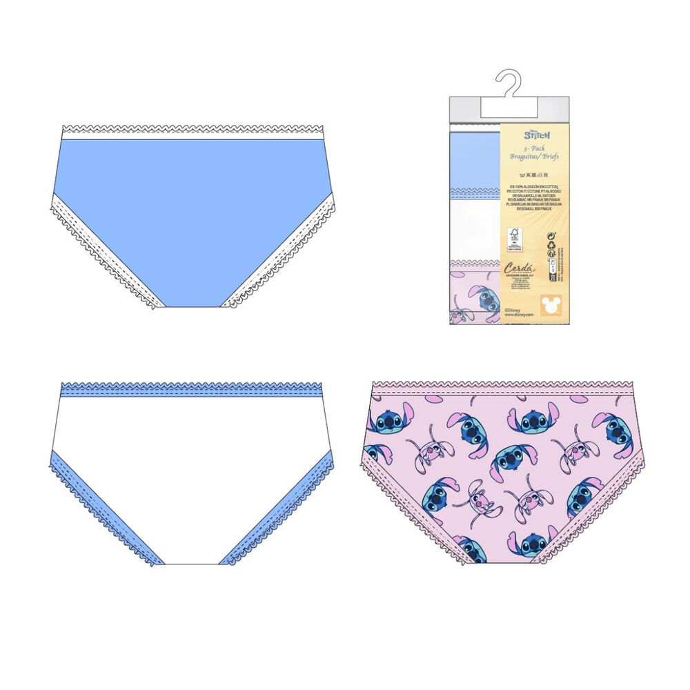 Set 3 braguitas Stitch