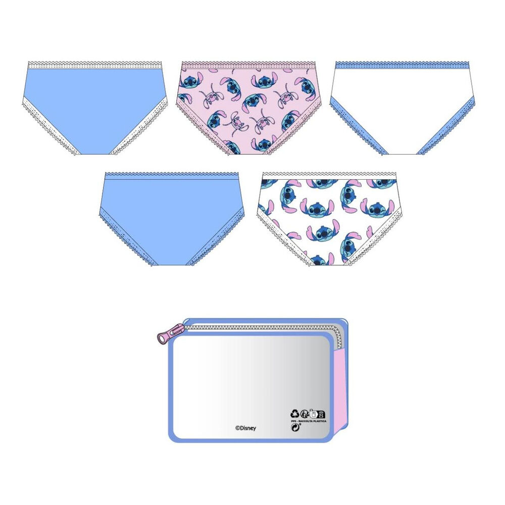 Set 5 braguitas Stitch