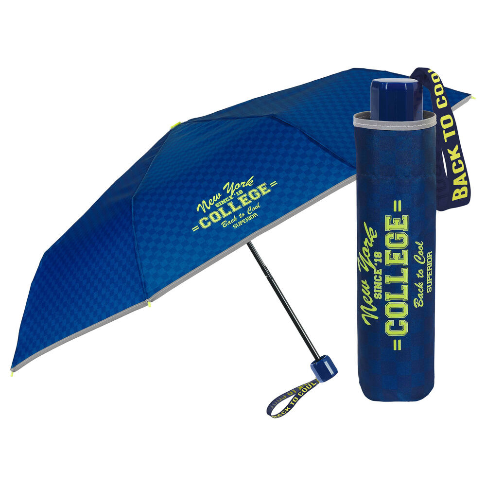 Paraguas plegable manual azul 50cm