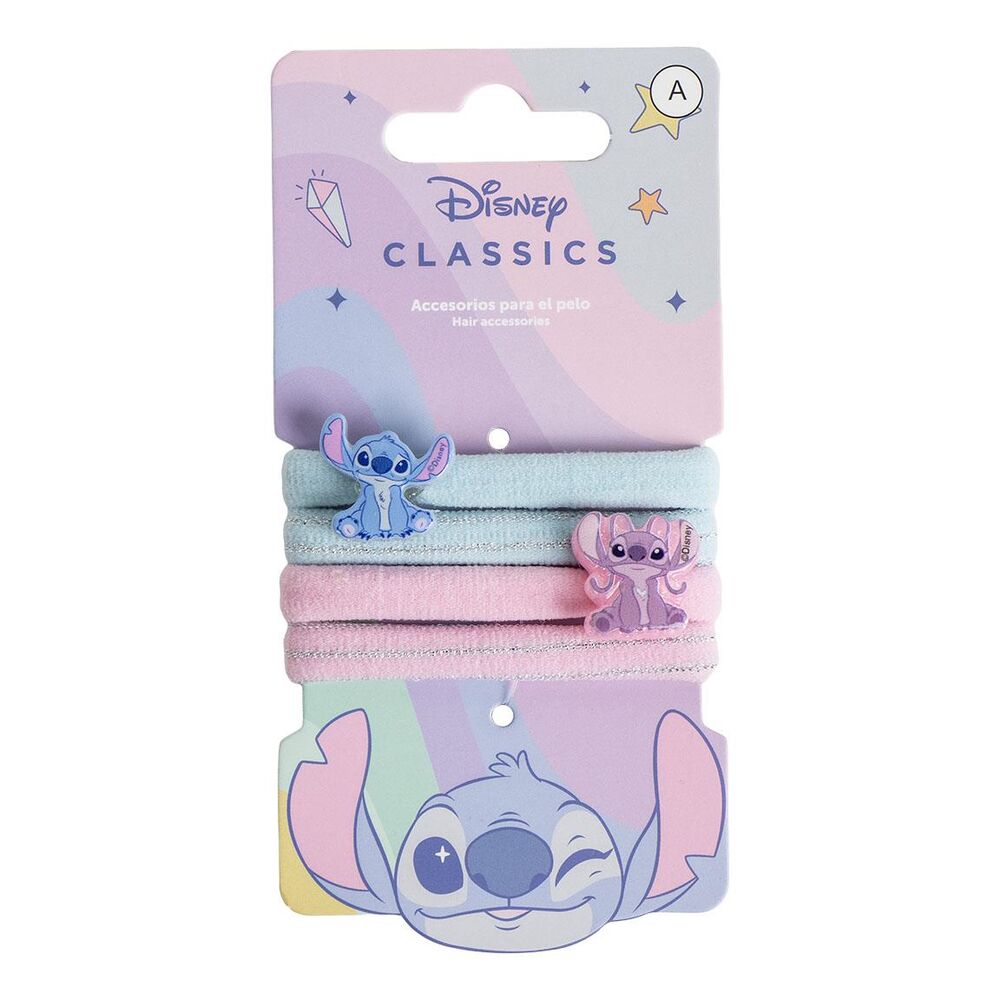 Blister 4 coleteros Angel & Stitch Disney