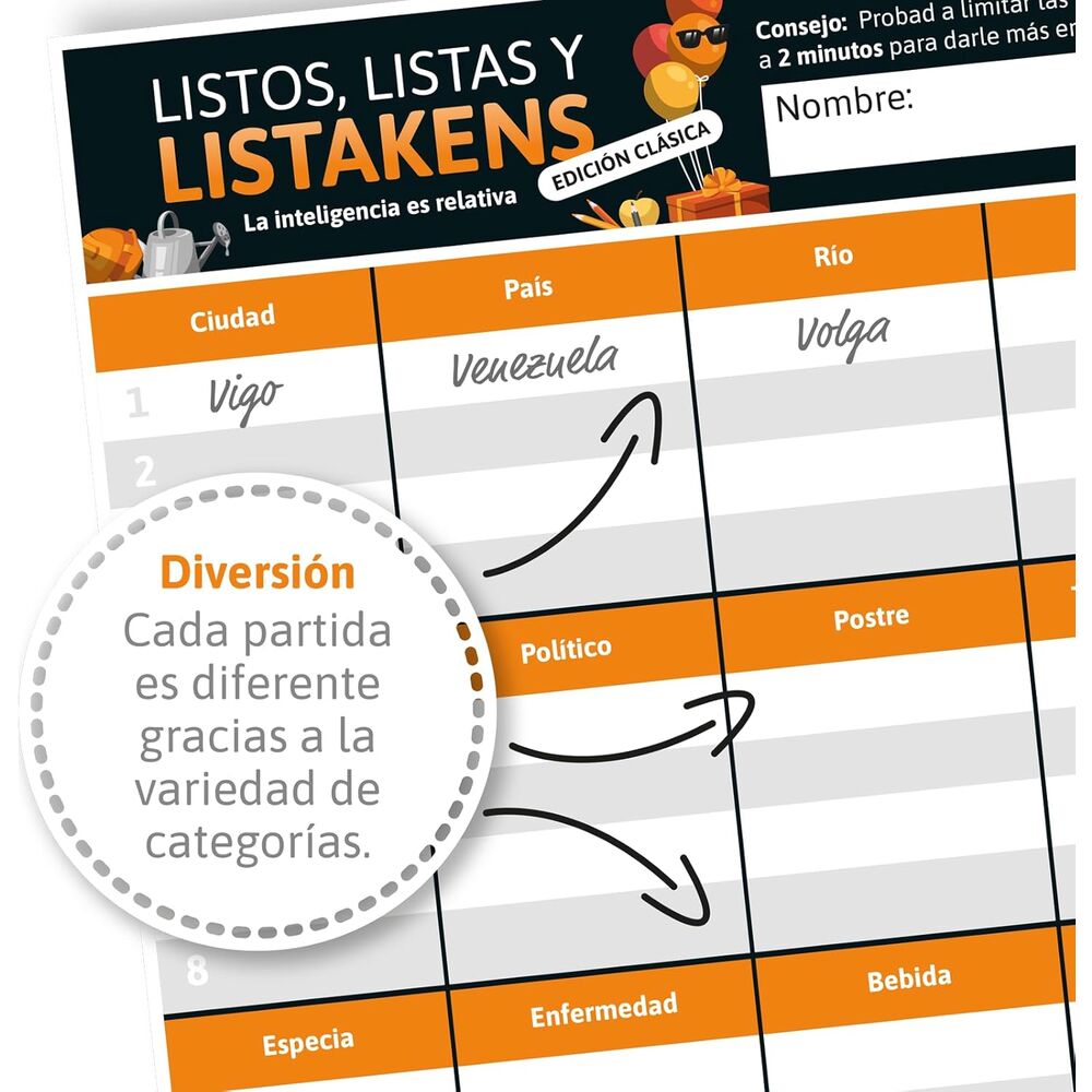 Juego mesa Listos Listas y Listakens español - Imagen 3