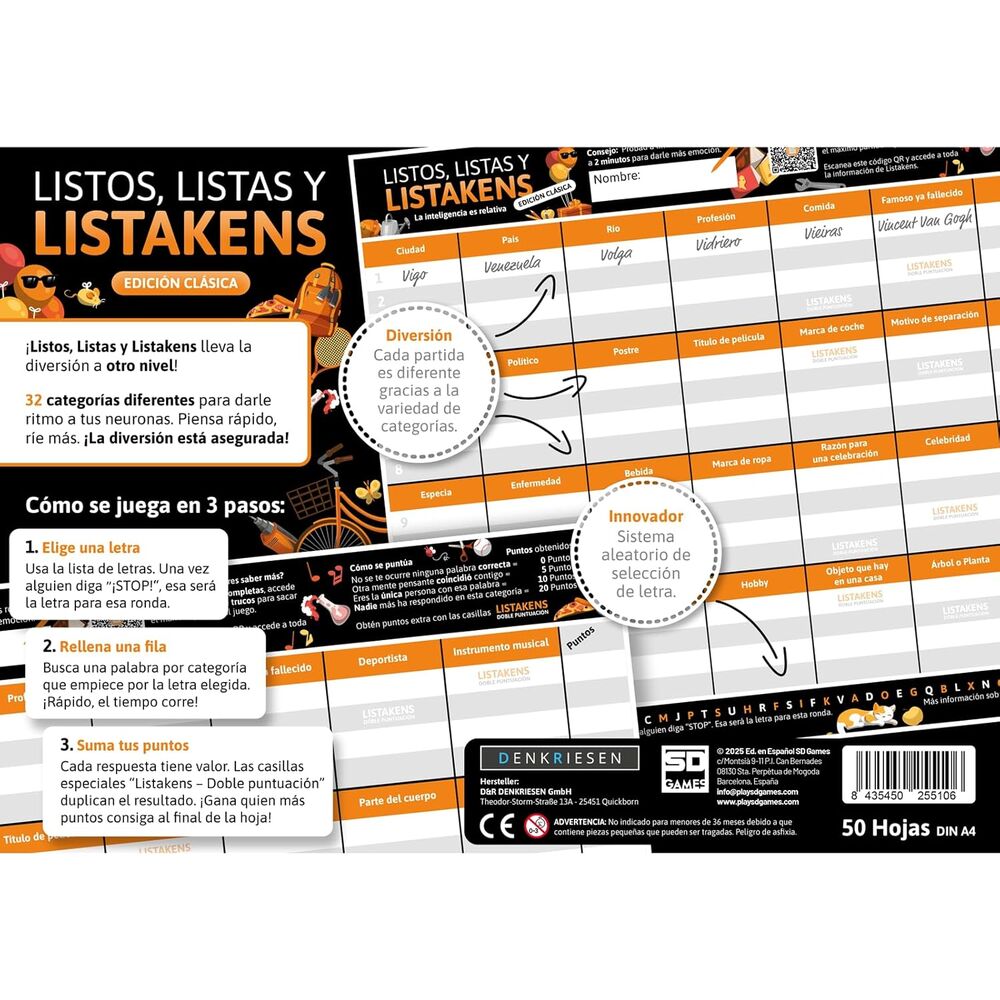 Juego mesa Listos Listas y Listakens español - Imagen 5