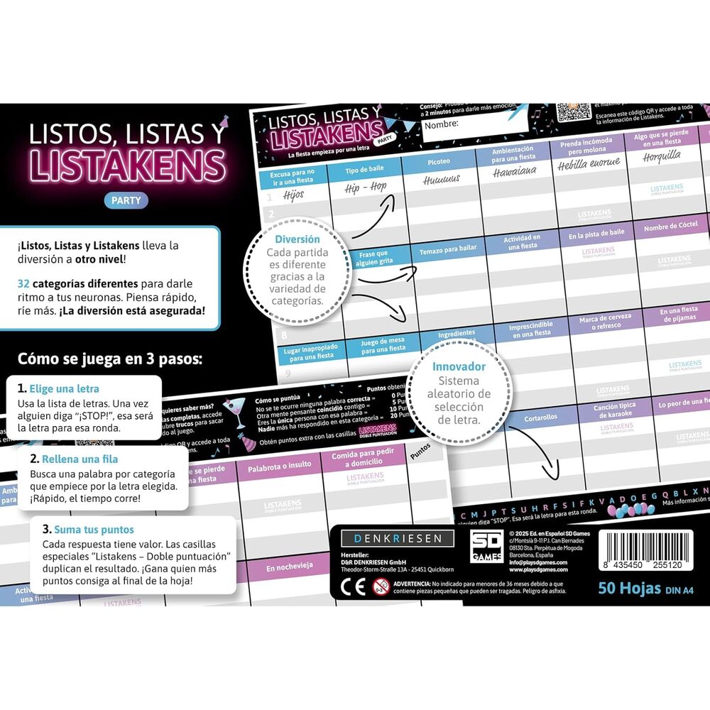Juego mesa Listos Listas y Listakens Party español - Imagen 4
