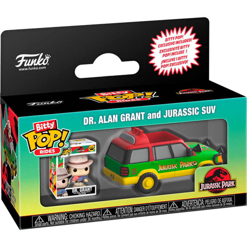 Figura Bitty POP Ride Jurassic Park Dr. Alan Grant and Jurassic Suv