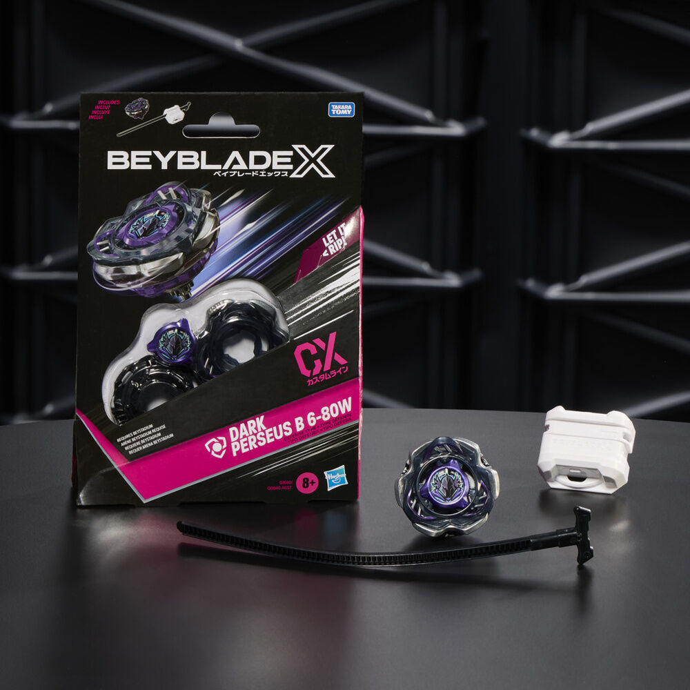 Juego Kit Inicial Dark Perseus B 6-80W Beyblade X - Imagen 3