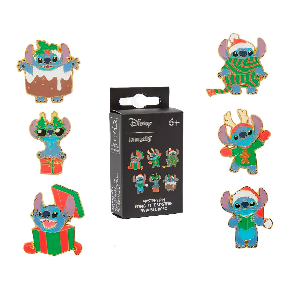 Blind Box Mystery Enamel Pin Holiday Stitch Disney Loungefly surtido
