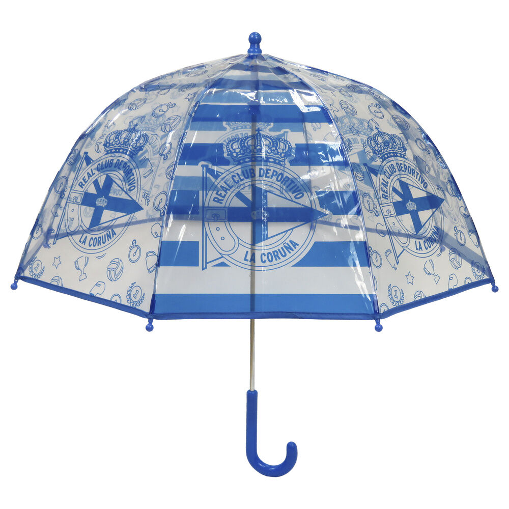 Paraguas manual burbuja transparente Deportivo de la Coruña 48cm