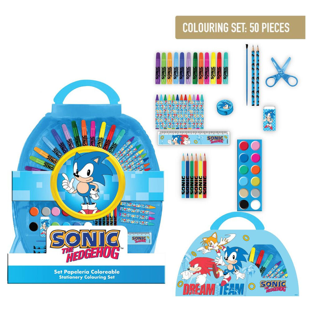 Set papeleria coloreable Sonic the Hedgehog 50pzs