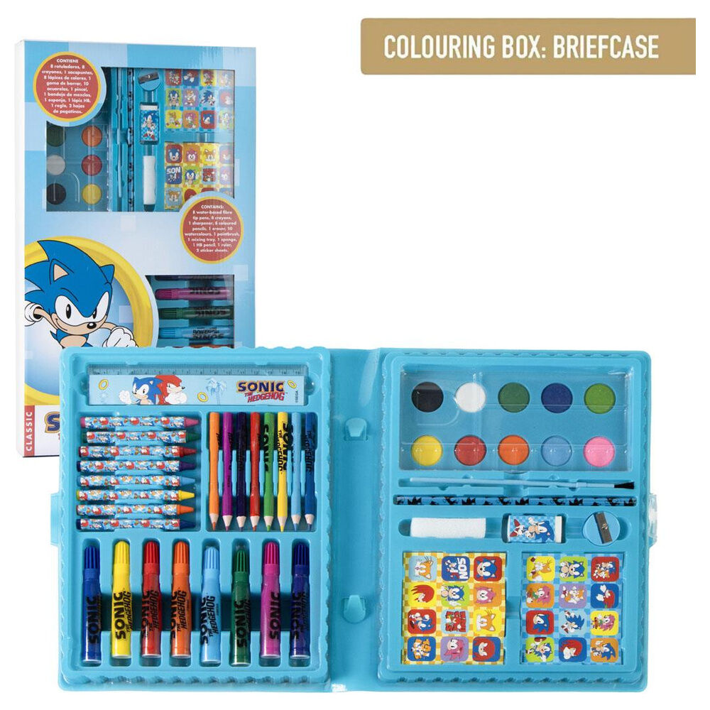 Estuche papeleria coloreable Sonic the Hedgehog