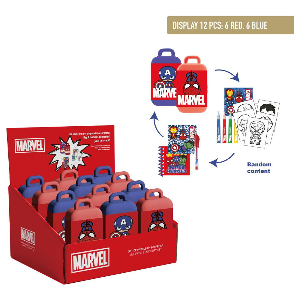 Set papeleria sorpresa Vengadores Avengers Marvel surtido