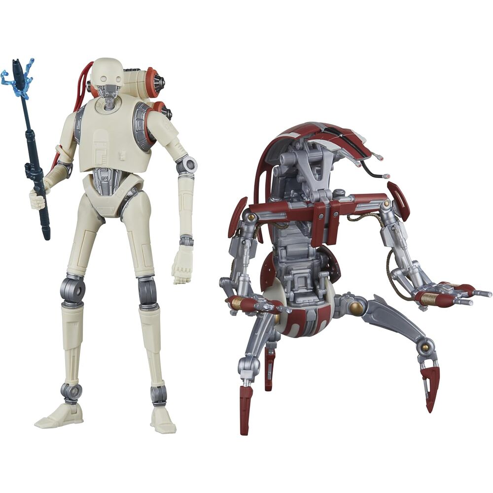 Blister 2 figuras KX Security Droid Enforcer & Droideka Survivor Star Wars Jedi 15cm