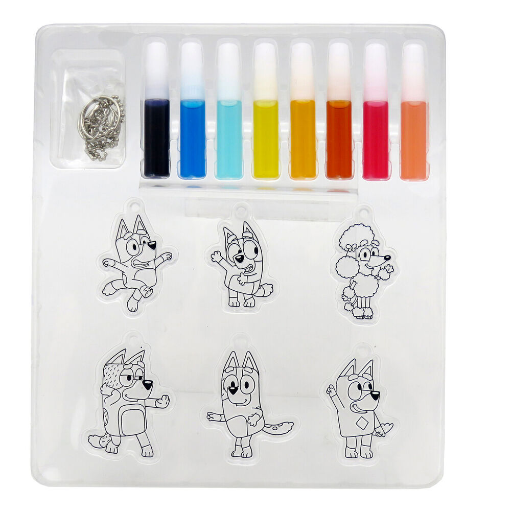 Set coloreable colgadores decorativos Bluey