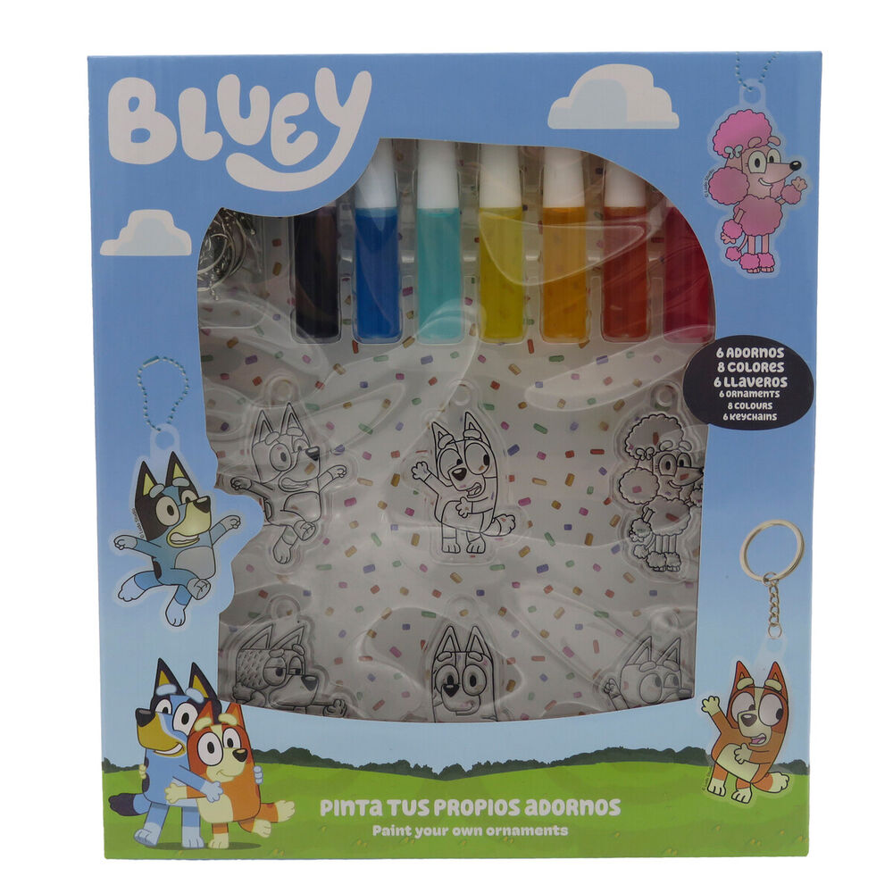 Set coloreable colgadores decorativos Bluey
