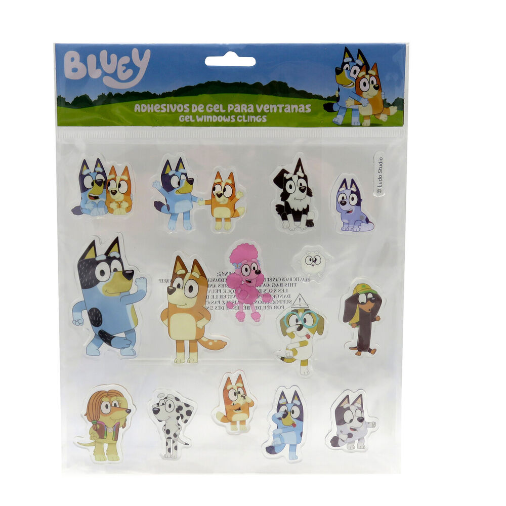Pegatinas gel ventana Bluey