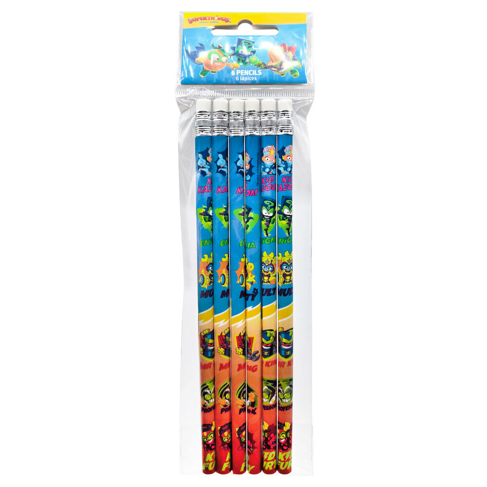 Blister 6 lapices Superthings