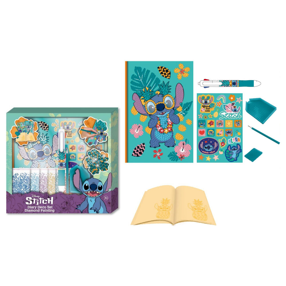 Set Decoracion Diario Stitch Disney