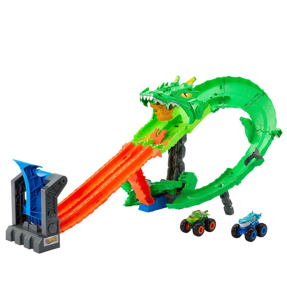 Pista Dragon Destruction Monster Trucks Hot Wheels - Imagen 3