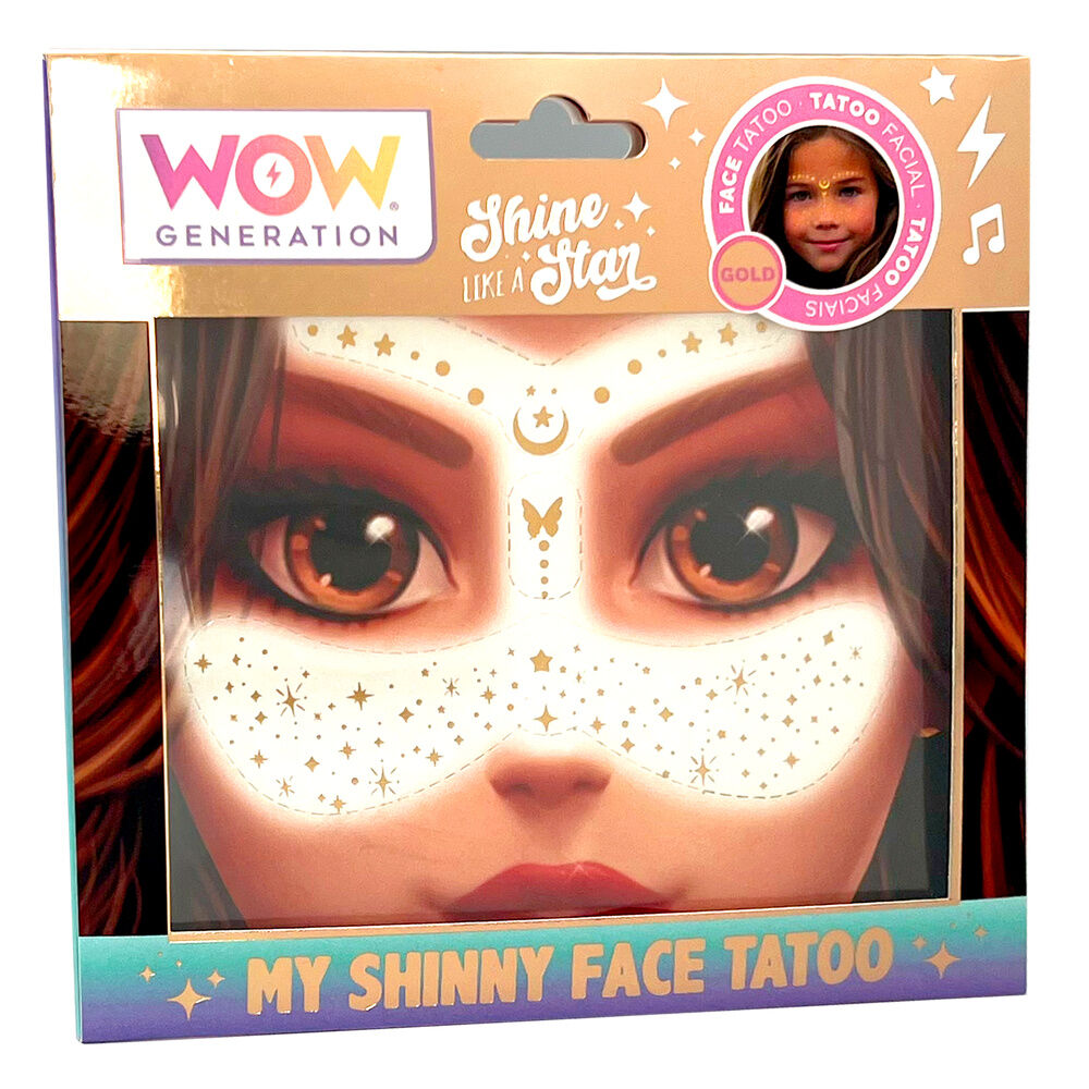 Tatuaje facial pecas doradas Wow Generation