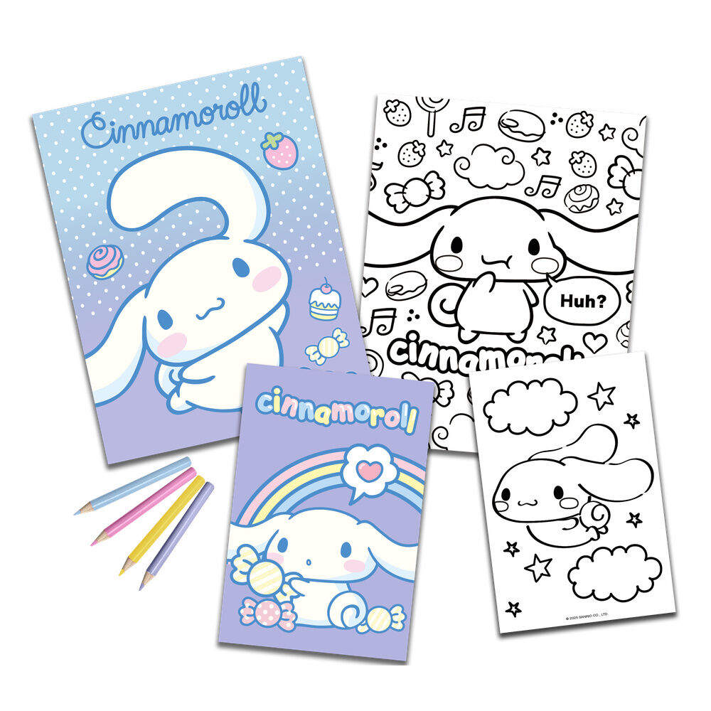 Set colorear Cinnamoroll Hello Kitty