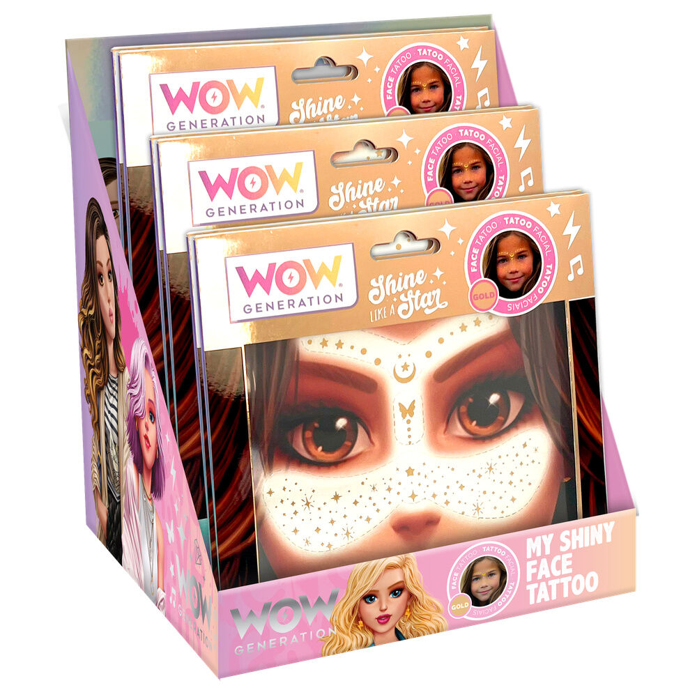 Tatuaje facial pecas doradas Wow Generation