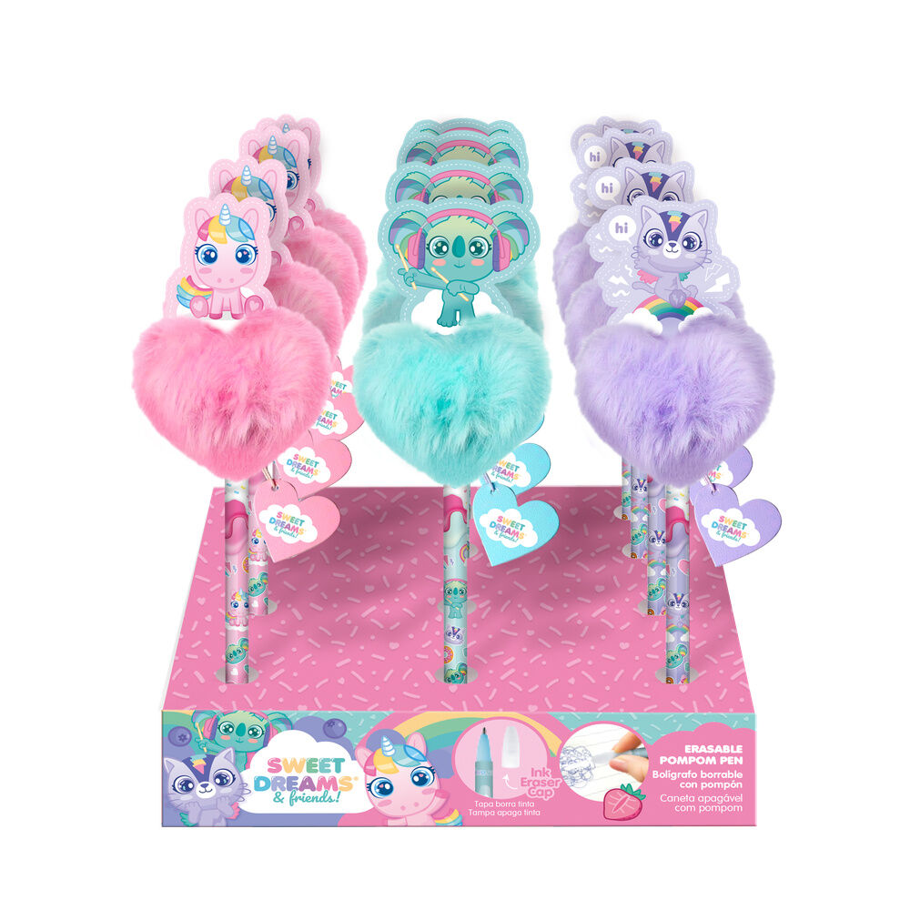 Boligrafo pompon topper 3D Sweet Dreams & Friends surtido