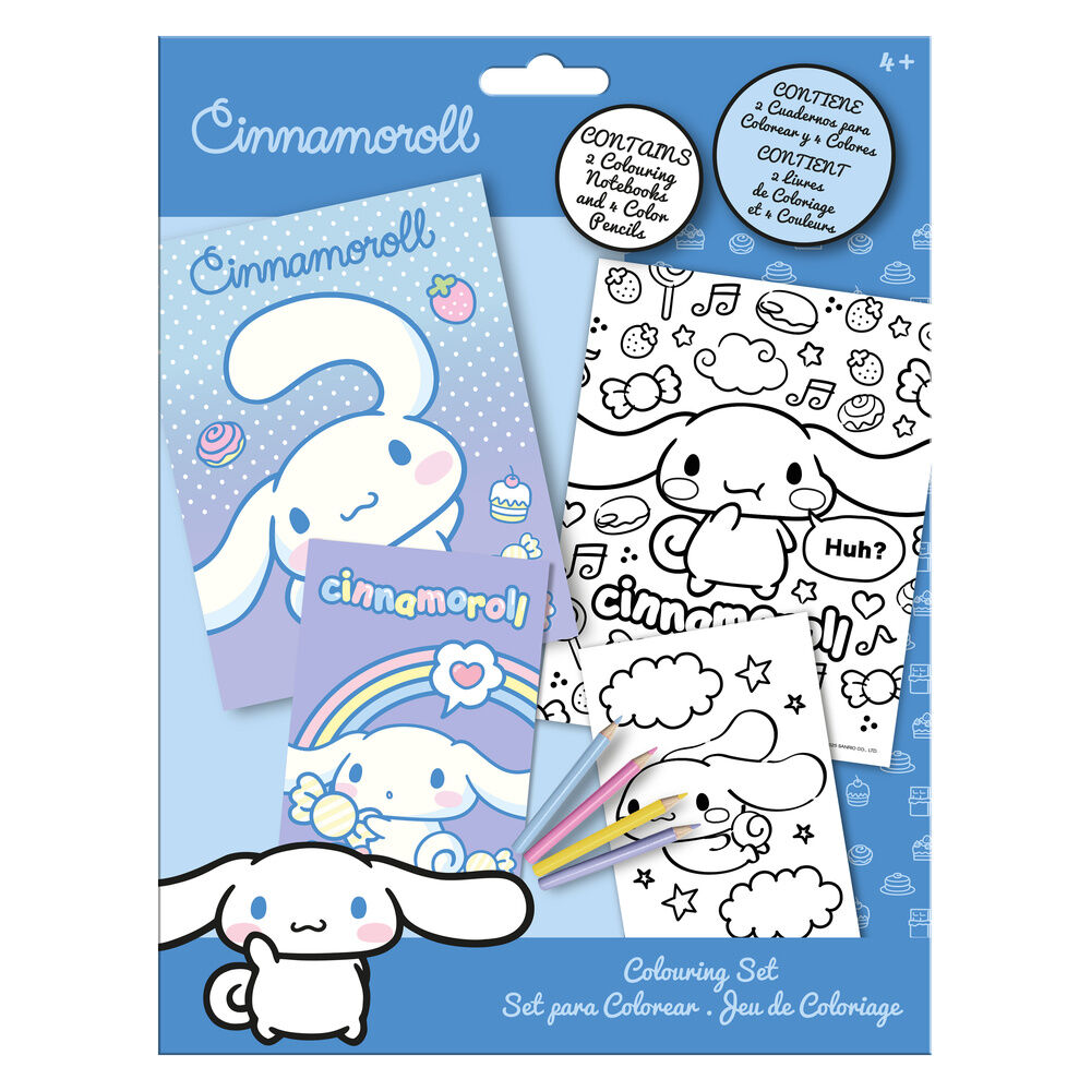 Set colorear Cinnamoroll Hello Kitty