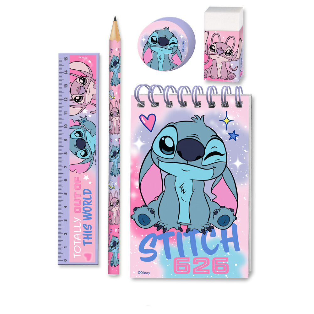 Set papeleria Stitch Disney 5pzs