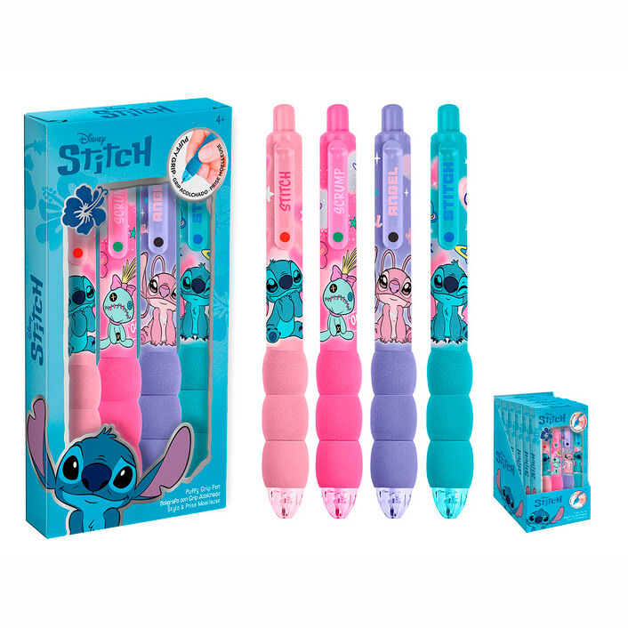 Blister 4 boligrafos Stitch Disney