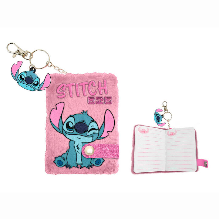 Cuaderno peluche A7 + boligrafo Stitch Disney