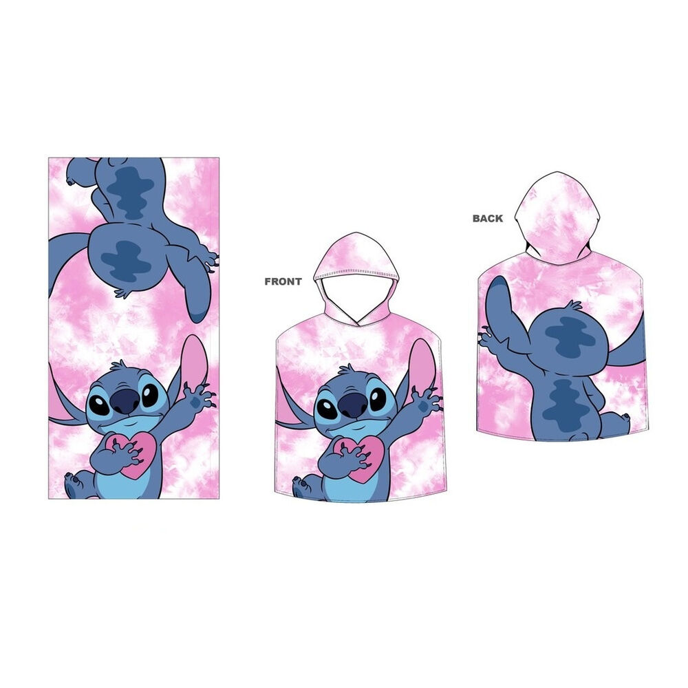 Poncho toalla Stitch Disney microfibra