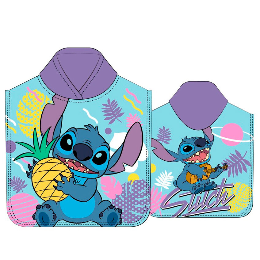 Poncho toalla Stitch Disney microfibra