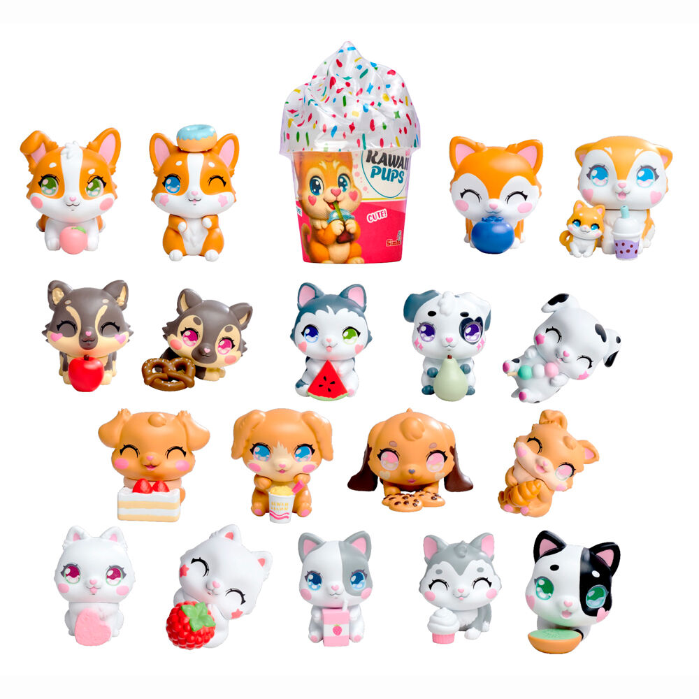 Mini figura Kawaii Pups surtido