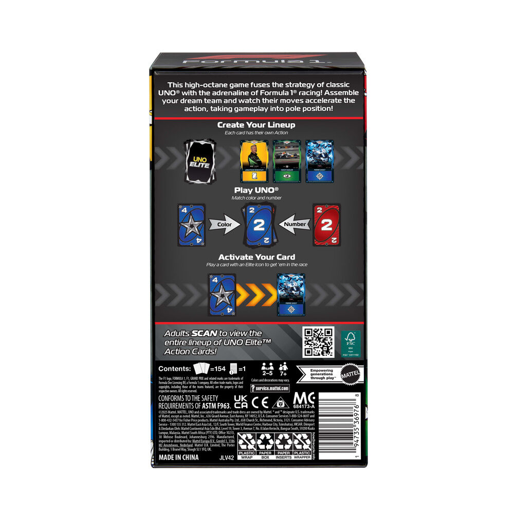 Juego cartas UNO Elite F1 Starter Pack
