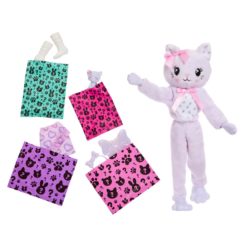 Muñeca Gatito Lila Cutie Reveal Lazos Dulces Barbie - Imagen 3