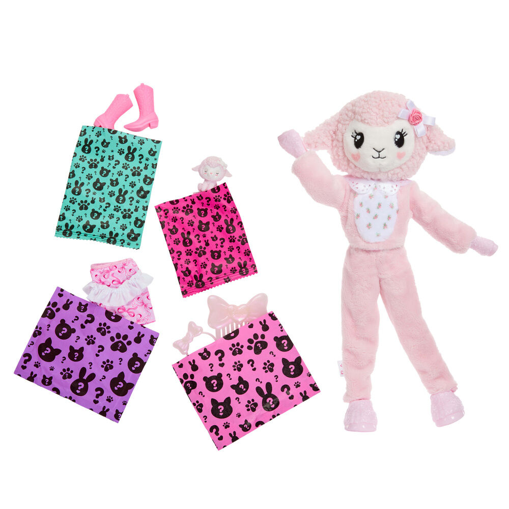 Muñeca Ovejita Rosa Cutie Reveal Lazos Dulces Barbie - Imagen 3