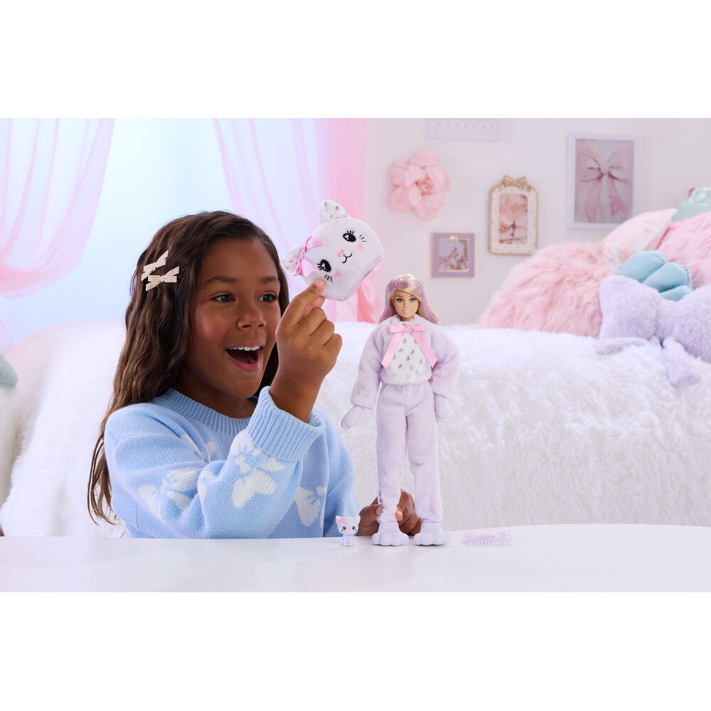 Muñeca Gatito Lila Cutie Reveal Lazos Dulces Barbie - Imagen 5