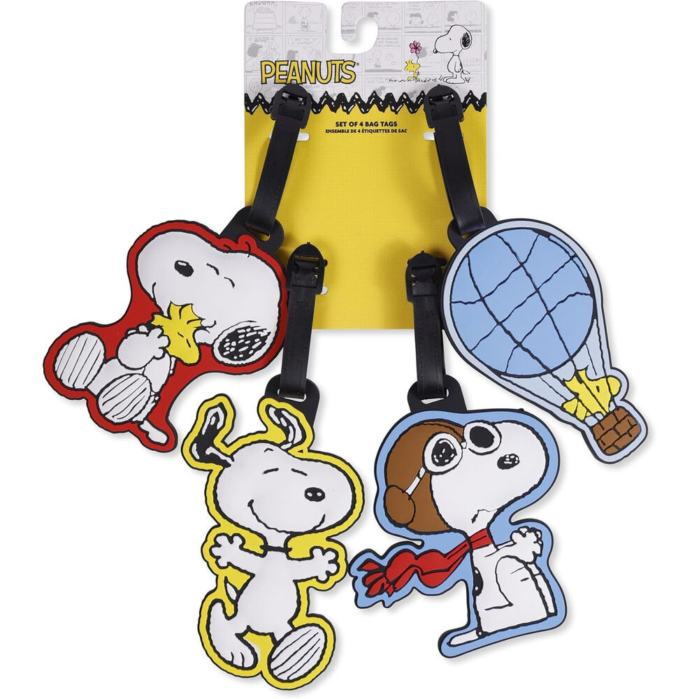 Set 4 Etiquetas de Equipaje Snoopy Peanuts