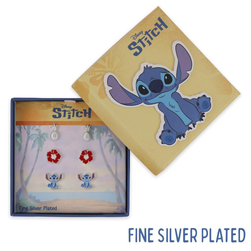Set 3 pendientes Stitch Disney