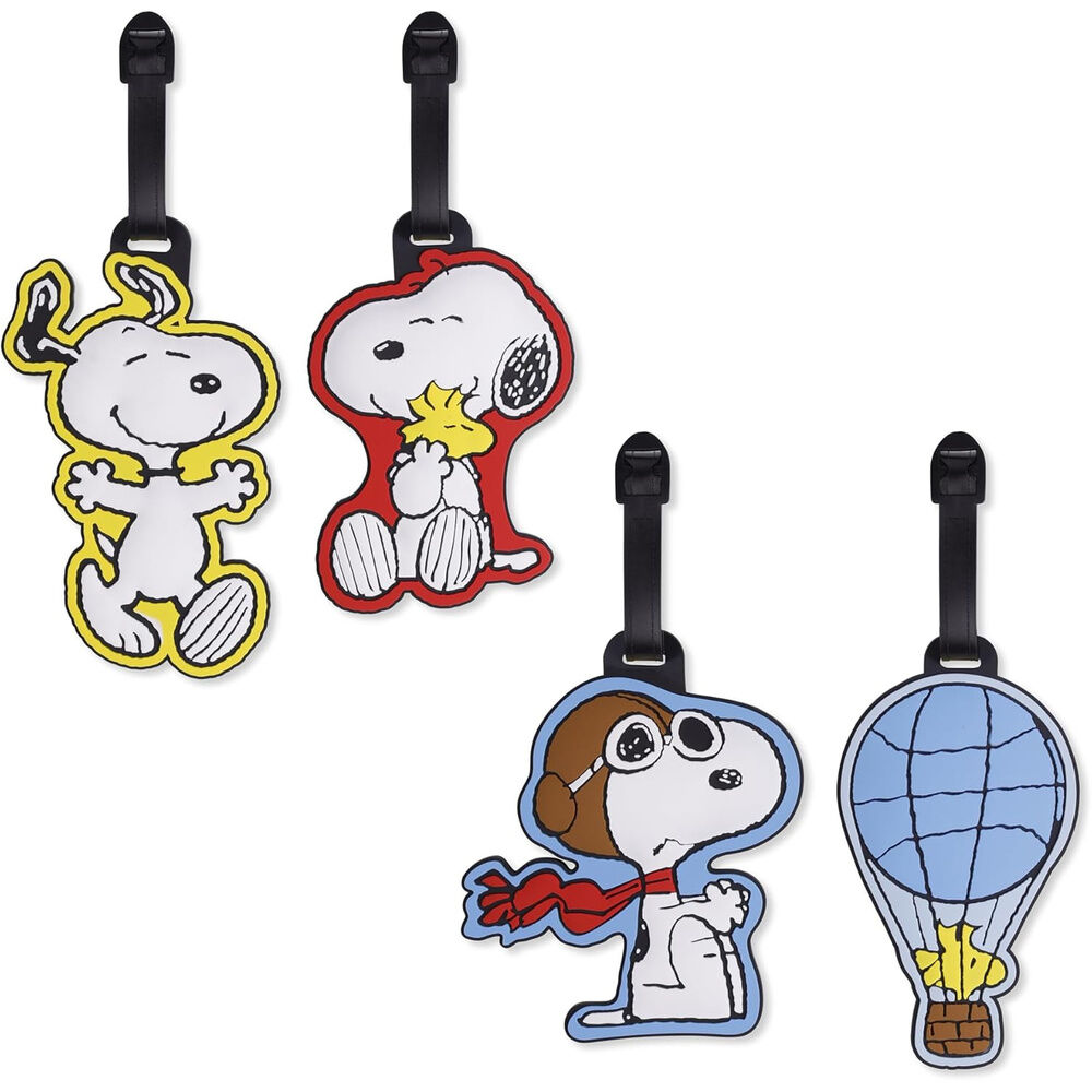 Set 4 Etiquetas de Equipaje Snoopy Peanuts