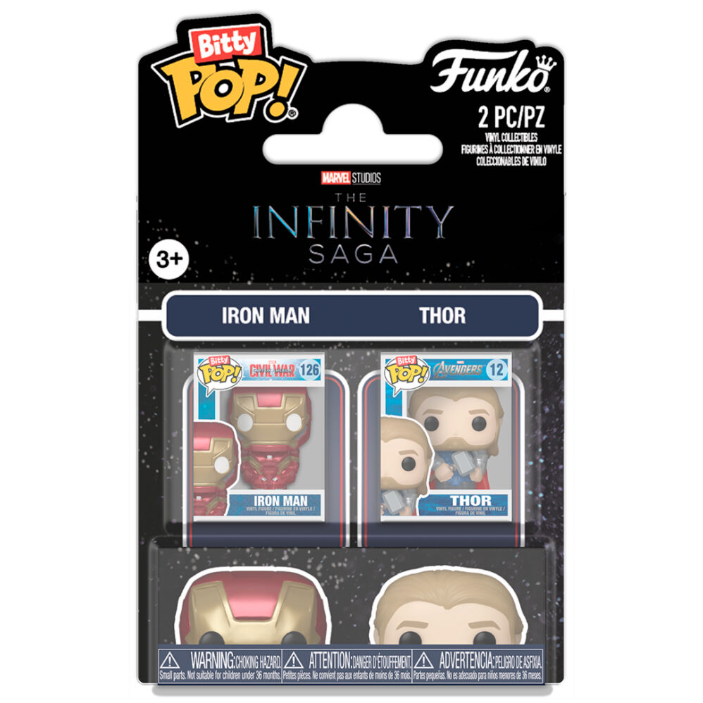 Blister 2 figuras Bitty POP Marvel Infinity Saga Iron Man & Thor