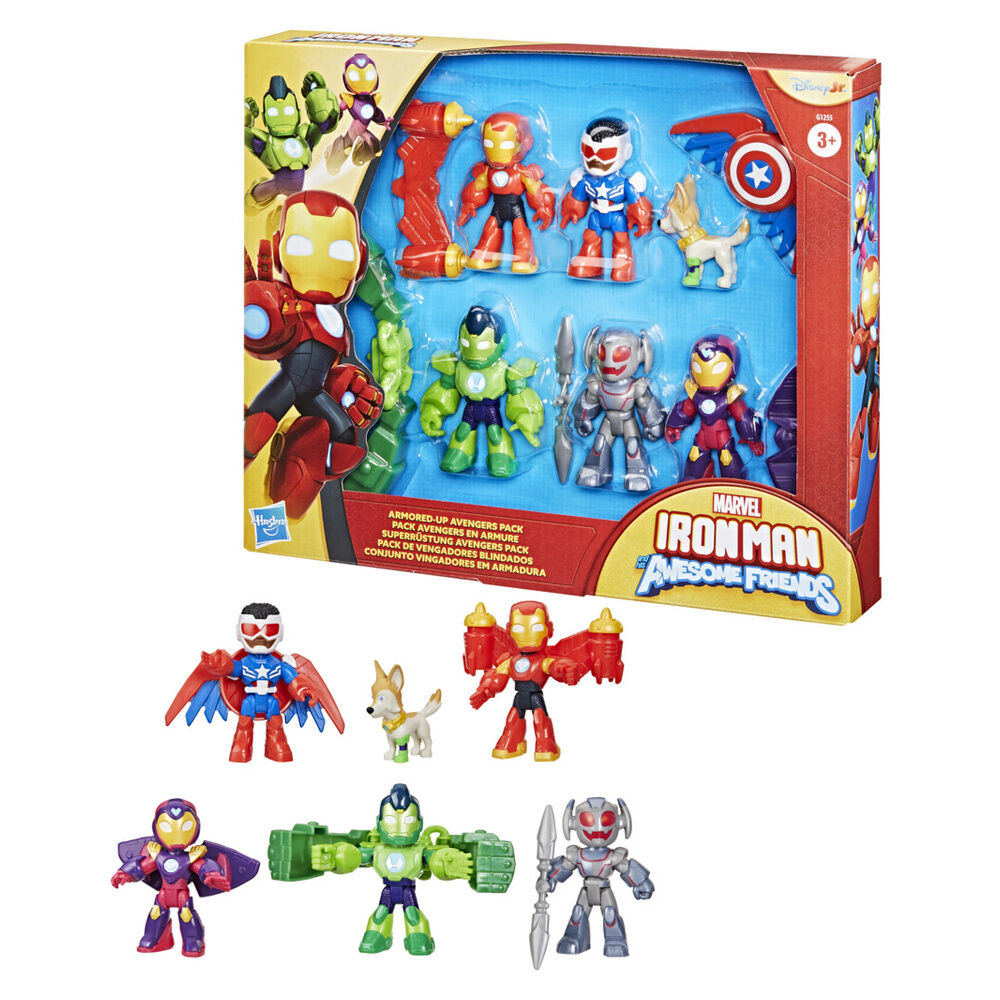Blister 6 figuras Iron Man y Su Superequipo Marvel 7cm