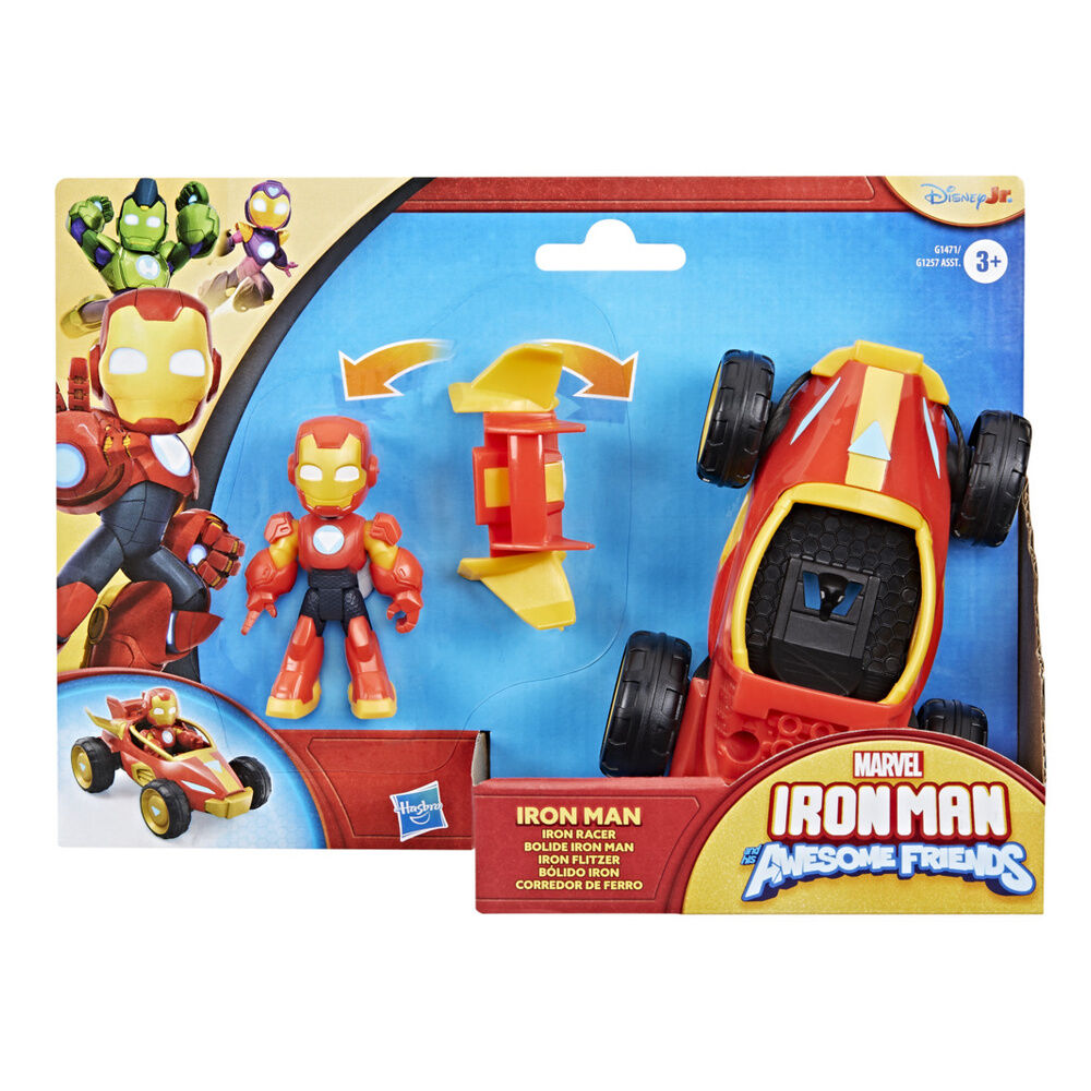 Figura + Vehiculo Iron Man y Su Superequipo Marvel surtido