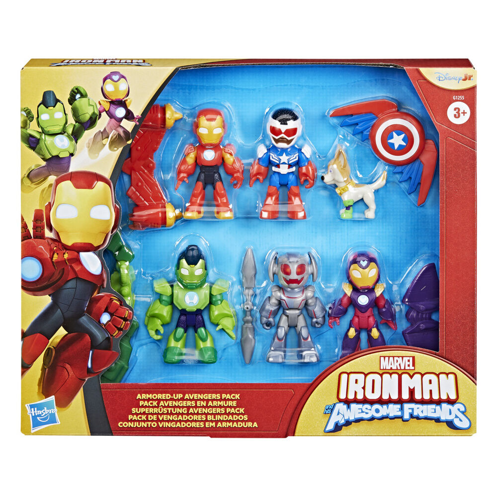 Blister 6 figuras Iron Man y Su Superequipo Marvel 7cm