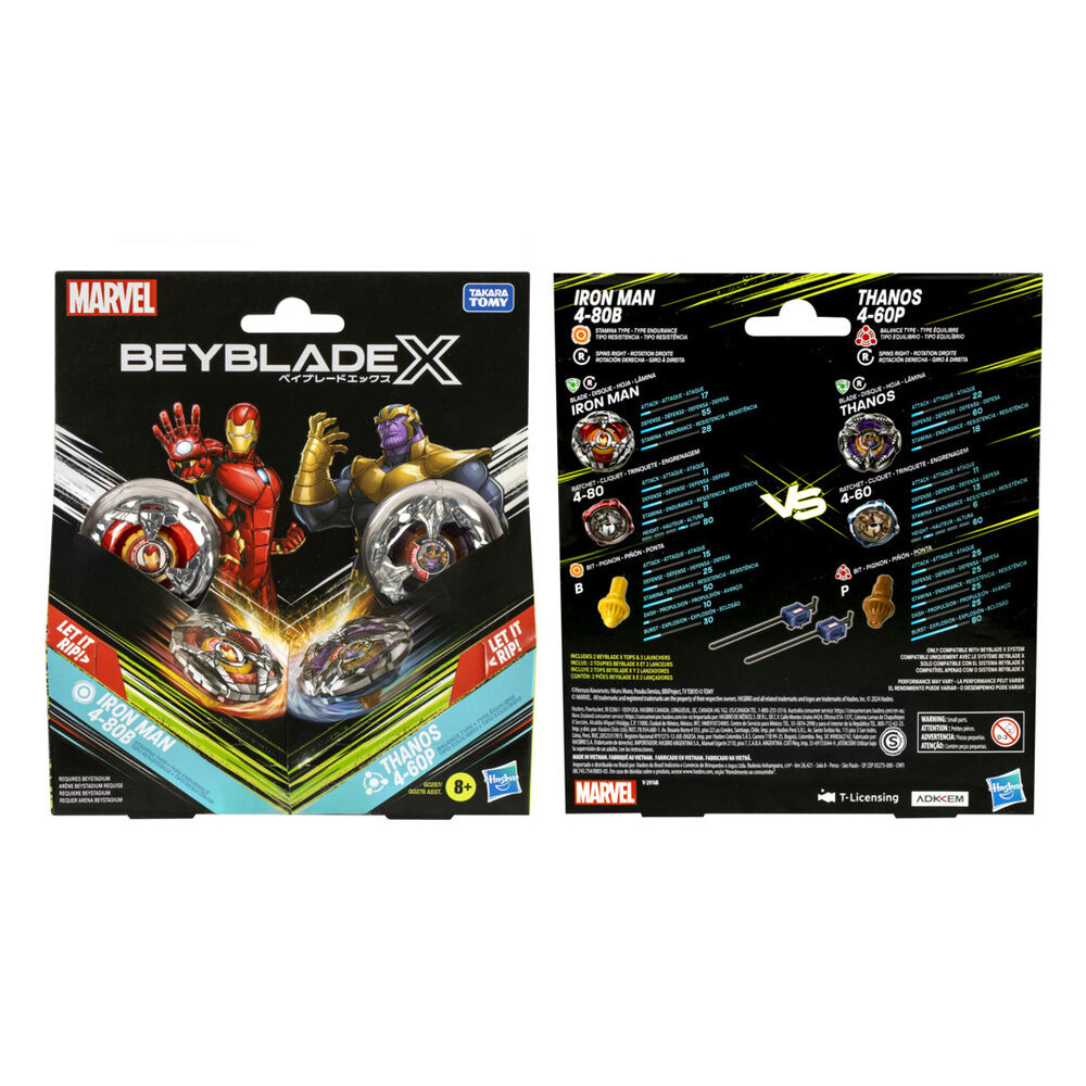 Kit inicial Beyblade X Marvel surtido